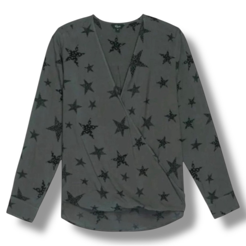 Rails Hillary Charcoal Cheetah
Stars Faux Wrap Pullover Blouse
Size Small - Picture 7 of 13